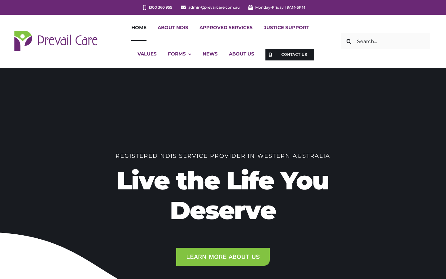 Prevail Care website